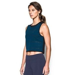 UNDER ARMOUR Womens Mesh Tank Shirt Large Blue New